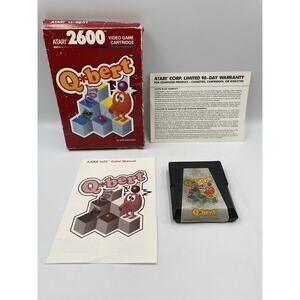 Q Bert Atari 2600 Complete Set In Original Red Label Box W/ Manual